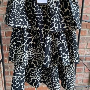 Who What Wear Swirling Leopard Midi Skirt